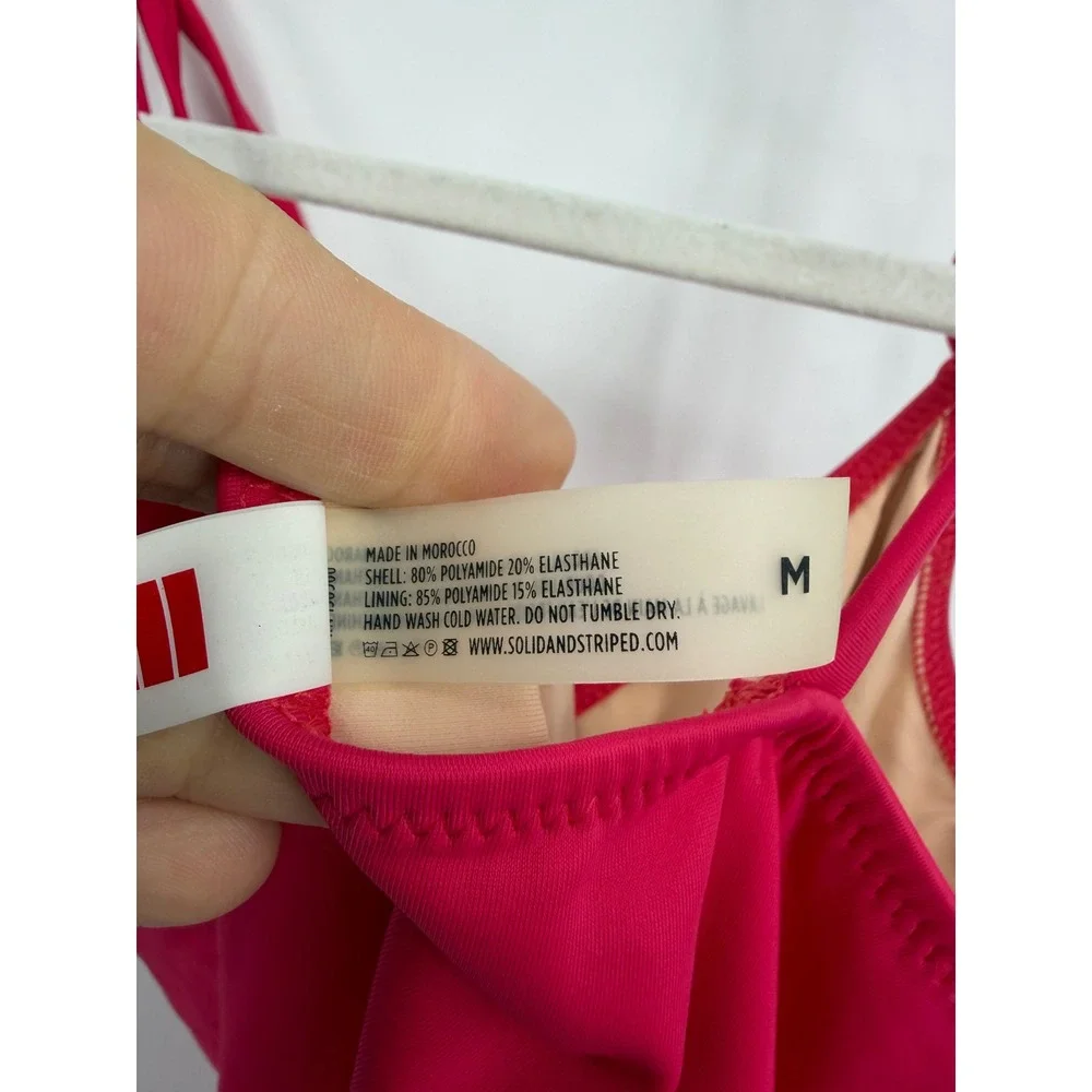Solid & Striped The Olympia One‎ Piece Swimsuit Womens Size M Pink Tie Shoulder
